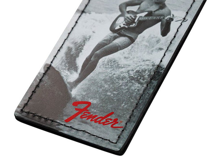 Fender Etiqueta de equipaje surfer vintage negro