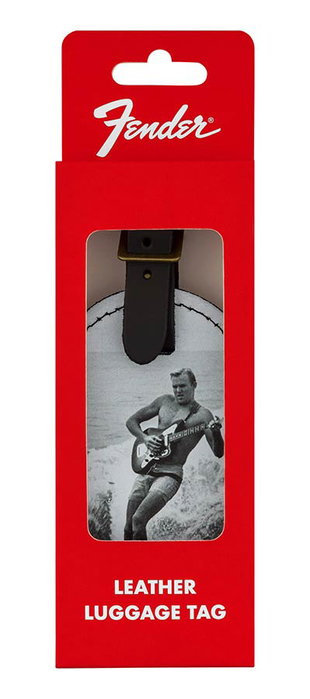 Fender Etiqueta de equipaje surfer vintage negro