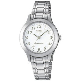Casio LTP-1128A-7B con esfera blanca y correa gris