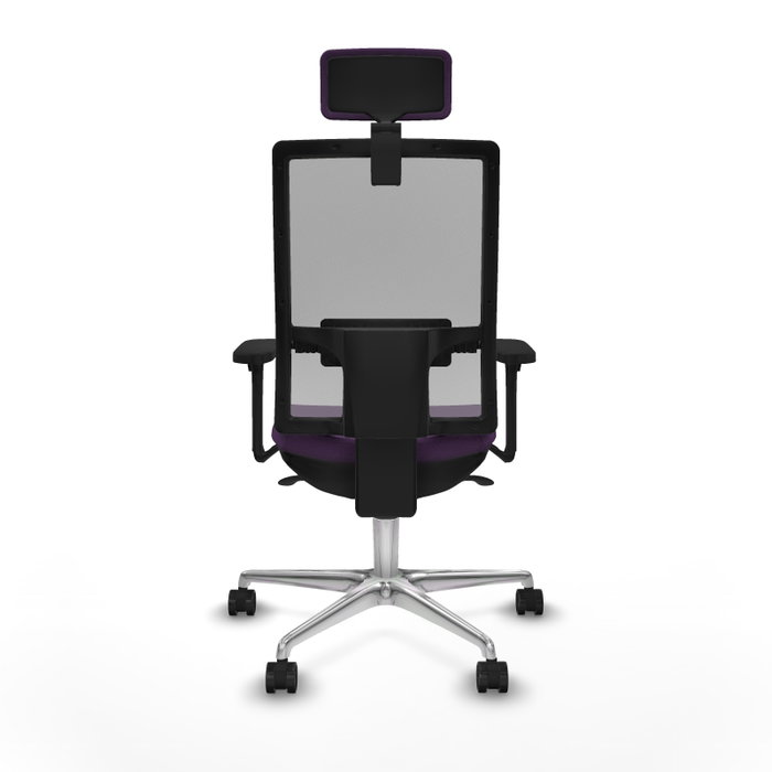 PIQUERAS Y CRESPO Silla de oficina Horna con mecanismo Sincro, Tela Morada y Malla Gris PIQUERAS Y CRESPO Silla de oficina Horna con mecanismo Sincro, Tela Morada y Malla Gris