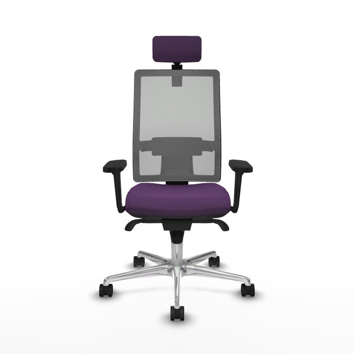 PIQUERAS Y CRESPO Silla de oficina Horna con mecanismo Sincro, Tela Morada y Malla Gris PIQUERAS Y CRESPO Silla de oficina Horna con mecanismo Sincro, Tela Morada y Malla Gris