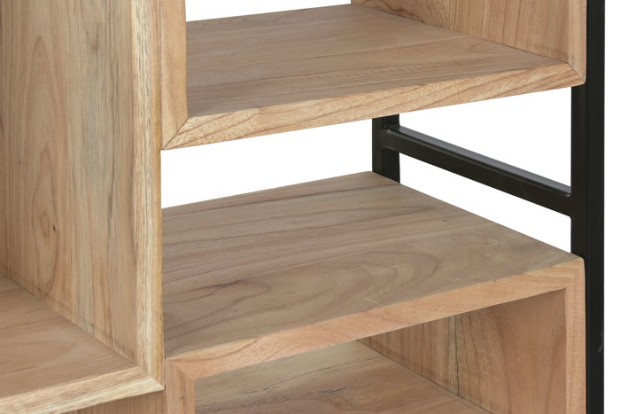 Estantería Home ESPRIT Metal madera de teca 110 X 27 X 195 CM Estantería Home ESPRIT Metal madera de teca 110 X 27 X 195 CM