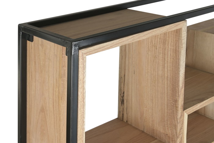 Estantería Home ESPRIT Metal madera de teca 110 X 27 X 195 CM Estantería Home ESPRIT Metal madera de teca 110 X 27 X 195 CM