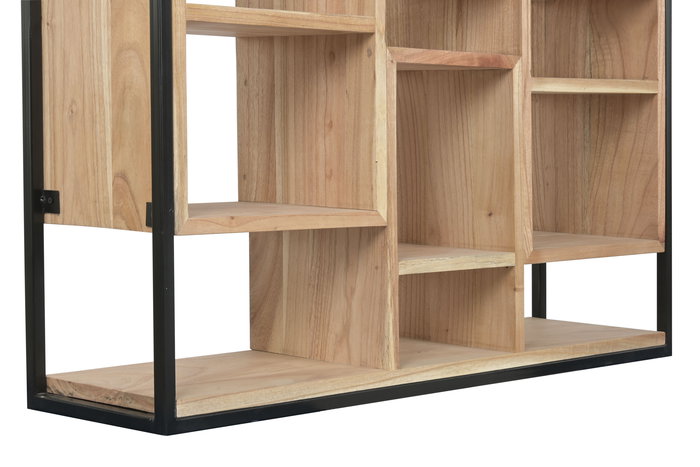 Estantería Home ESPRIT Metal madera de teca 110 X 27 X 195 CM Estantería Home ESPRIT Metal madera de teca 110 X 27 X 195 CM
