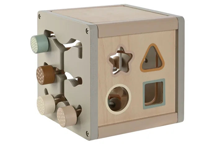 DKD Home Decor Cubo de Actividades Multicolor en Madera y Metal DKD Home Decor Cubo de Actividades Multicolor en Madera y Metal