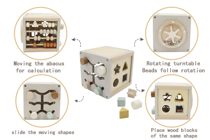 DKD Home Decor Cubo de Actividades Multicolor en Madera y Metal DKD Home Decor Cubo de Actividades Multicolor en Madera y Metal