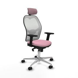PIQUERAS Y CRESPO Silla de oficina Jorquera Rosa y Blanco