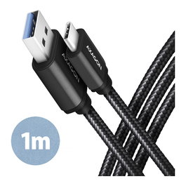 Axagon BUCM3-AM10AB Cable USB-C a USB-A 3.2 Gen 1, 1m, negro