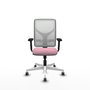 PIQUERAS Y CRESPO Silla de oficina Motilla con mecanismo Sincro, Rosa y Blanco
