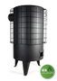 Estufa redonda de chapa Camper 68cm x 36cm negra con salida horizontal