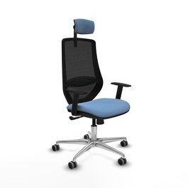 PIQUERAS Y CRESPO Silla de oficina Mardos con mecanismo Sincro, Azul cielo y Negro