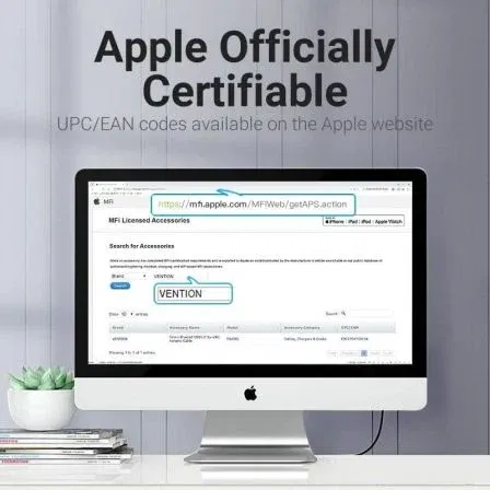 Vention LABHH Cable USB 2.0 Lightning Macho a Macho 2m Gris Certificado MFi Carga Rápida 2.4A