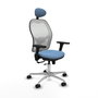 PIQUERAS Y CRESPO Silla de oficina Jorquera con mecanismo Sincro/Traslack, Azul cielo y Blanco