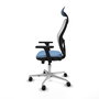 PIQUERAS Y CRESPO Silla de oficina Jorquera con mecanismo Sincro/Traslack, Azul cielo y Blanco
