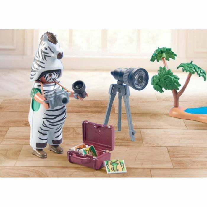 Playmobil 71295 Wiltopia Fotógrafo de animales con cebras y disfraz