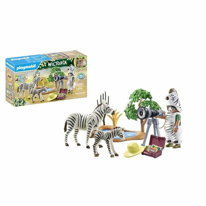 Playmobil 71295 Wiltopia Fotógrafo de animales con cebras y disfraz