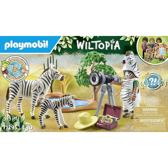 Playmobil 71295 Wiltopia Fotógrafo de animales con cebras y disfraz