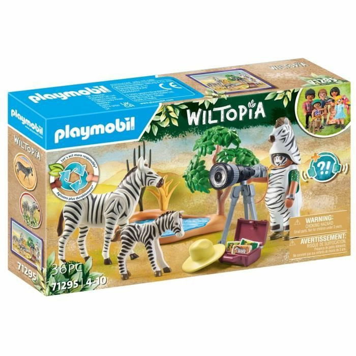 Playmobil 71295 Wiltopia Fotógrafo de animales con cebras y disfraz