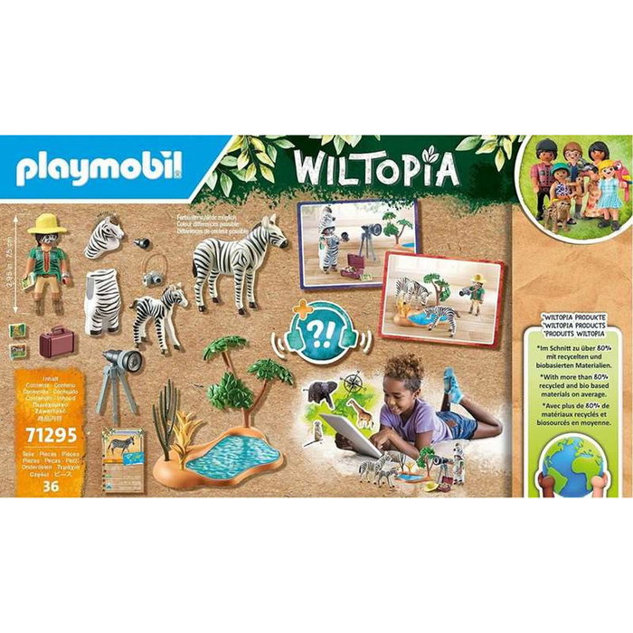 Playmobil 71295 Wiltopia Fotógrafo de animales con cebras y disfraz