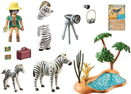 Playmobil 71295 Wiltopia Fotógrafo de animales con cebras y disfraz