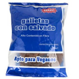 SANAVI Galletas Dietéticas con Salvado Veganas 300Gr Alto en Fibra