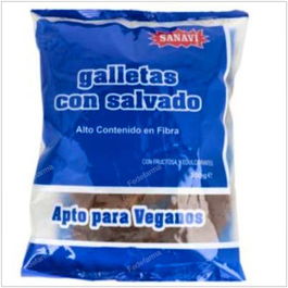 SANAVI Galletas Dietéticas con Salvado Veganas 300Gr Alto en Fibra