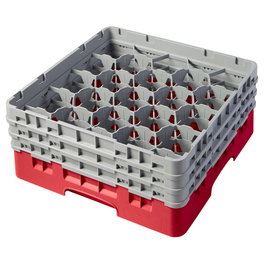 CAMBRO Cesta de lavado 20 compartimentos, 3 alturas, Rojo
