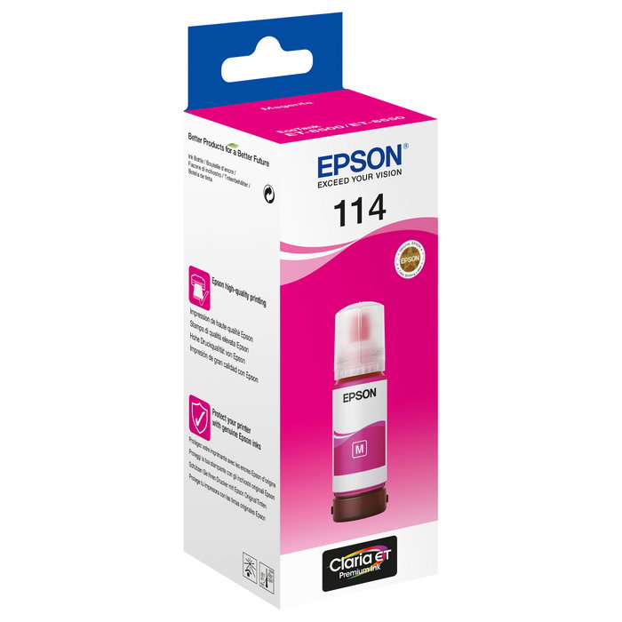 Epson T114 Magenta 70 ml Botella de Tinta EcoTank ET-8500 / 8550