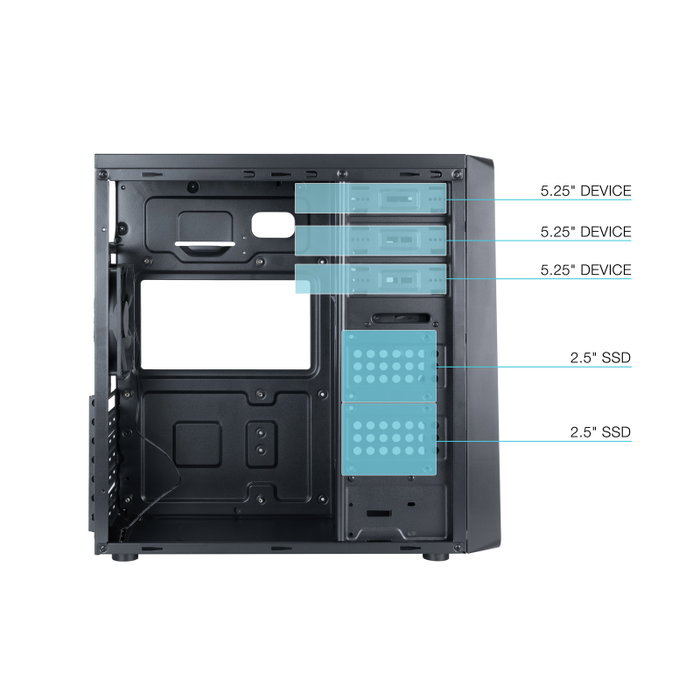 TOOQ TQC-5701U3C-B Caja Semitorre Negra
