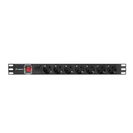 Lanberg PDU-07F-0200-IEC-BK Unidad de Distribución de Energía PDU 1U 7 Salidas AC Negra