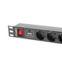 Lanberg PDU-07F-0200-IEC-BK PDU 1U Negro con 7 Salidas AC