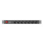 Lanberg PDU-07F-0200-IEC-BK PDU 1U Negro con 7 Salidas AC