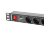 Lanberg PDU-07F-0200-IEC-BK - Unidad de Distribución de Energía (PDU) Rack 1U Horizontal, Negro, 7 Salidas AC Tipo F, C14, 2500W, 2m Cable