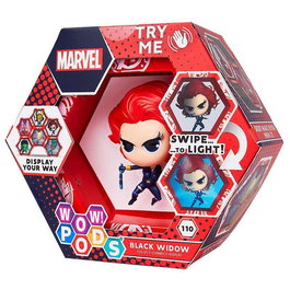 Wow stuff WOW POD Figura LED Black Widow Marvel con iluminación UV, sensor IR y pegatinas para coleccionar y conectar - Ref: 5055394016941
