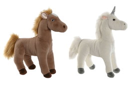 DKD Home Decor Peluche Caballo Blanco Marron Poliester 30 x 34 x 15 cm