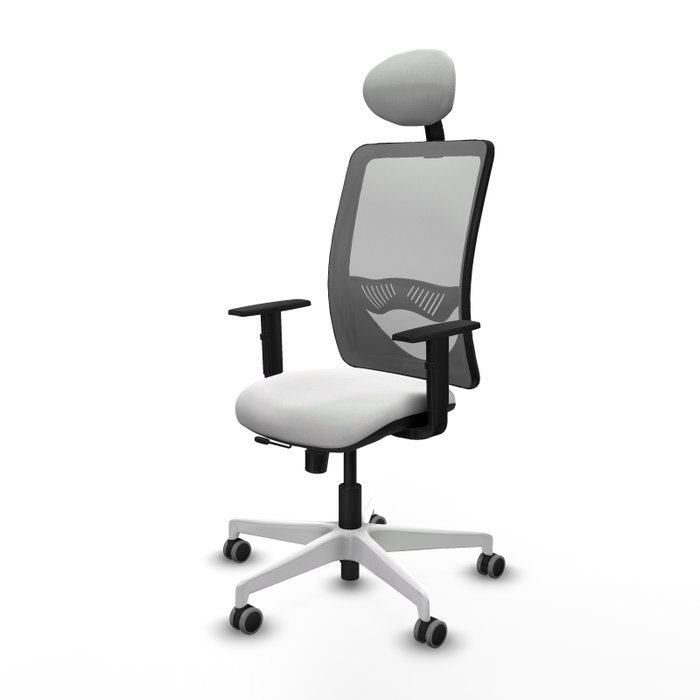 PIQUERAS Y CRESPO Silla de oficina Zulema con mecanismo Sincro/Traslack, Blanco y Gris