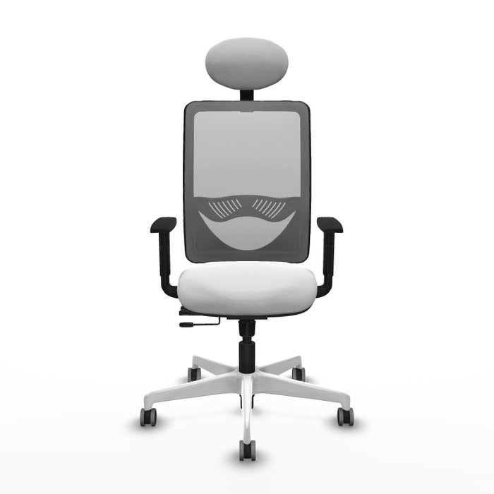 PIQUERAS Y CRESPO Silla de oficina Zulema con mecanismo Sincro/Traslack, Blanco y Gris