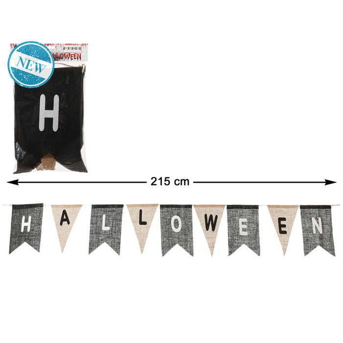 Guirnalda De Banderines Halloween 215 cm Con Letras Decorativas