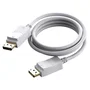Vision TC 2MDP8K Cable DisplayPort 1.2, 2 Metros, Hasta 8K @ 60 Hz (7680 x 4320), Conectores Chapados en Oro, Color Blanco, Cable Redondo 7.3 mm