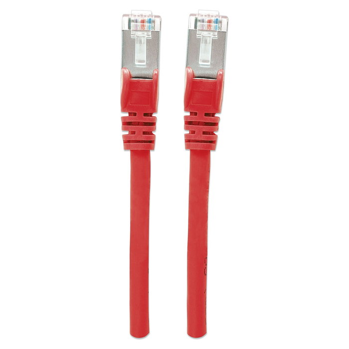 Intellinet Cable de Red Patch Cat6A 1 m, Cobre S/FTP, LSZH, Rojo, Conectores RJ45 Chapados en Oro, 10 Gbit/s, 500 MHz