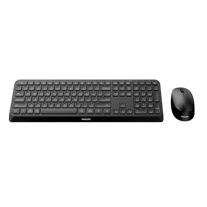 Philips SPT6407B/16 Teclado Inglés QWERTY y Ratón 4000 Series Inalámbrico RF y Bluetooth Negro