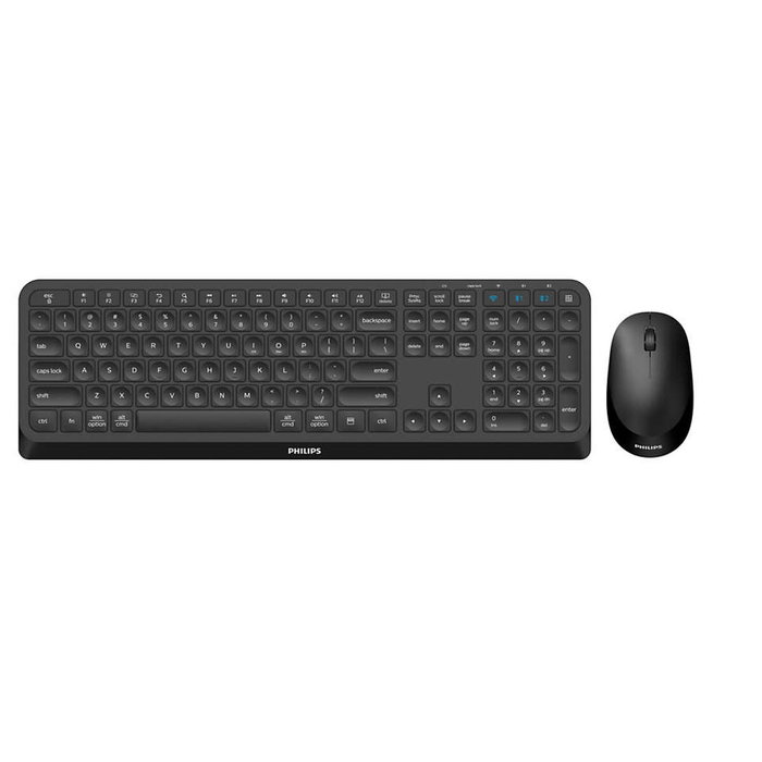 Philips SPT6407B/16 Teclado Inglés QWERTY y Ratón 4000 Series Inalámbrico RF y Bluetooth Negro