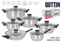 Inde - Batería de Cocina 12 Piezas de Acero Inoxidable para Inducción Colección Genova - 48.1 cm Largo x 27.4 cm Ancho x 21.3 cm Alto (2 Unidades)