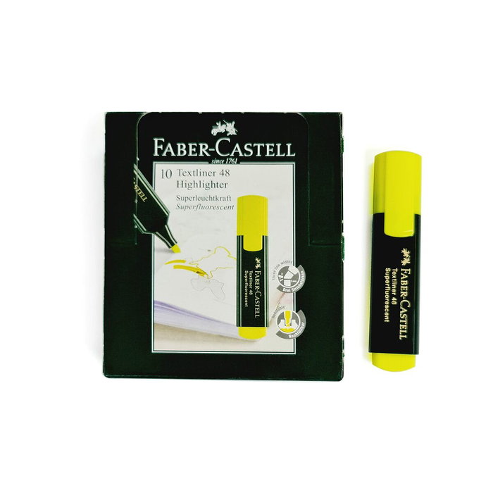 Faber Castell Textliner 48 Marcador Fluorescente Amarillo (Set de 10) Faber Castell Textliner 48 Marcador Fluorescente Amarillo (Set de 10)