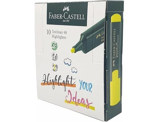 Faber Castell Textliner 48 Marcador Fluorescente Amarillo (Set de 10) Faber Castell Textliner 48 Marcador Fluorescente Amarillo (Set de 10)