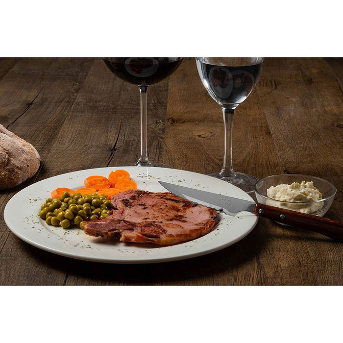 Arcos Cuchillo Chuletero 105 mm Acero Inoxidable Nitrum Hoja Sierra Mango Madera Haya