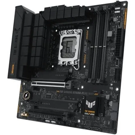 Asus TUF GAMING B760M-PLUS WiFi, Placa Base Intel LGA 1700, B760, DDR5, 128GB, HDMI 2.1+DP 1.4, 4SATA+2M.2, USB 3.2+USB-C, 2.5GB+WIFI6E+BT5.2, Micro ATX - 90MB1ET0-M1EAY0