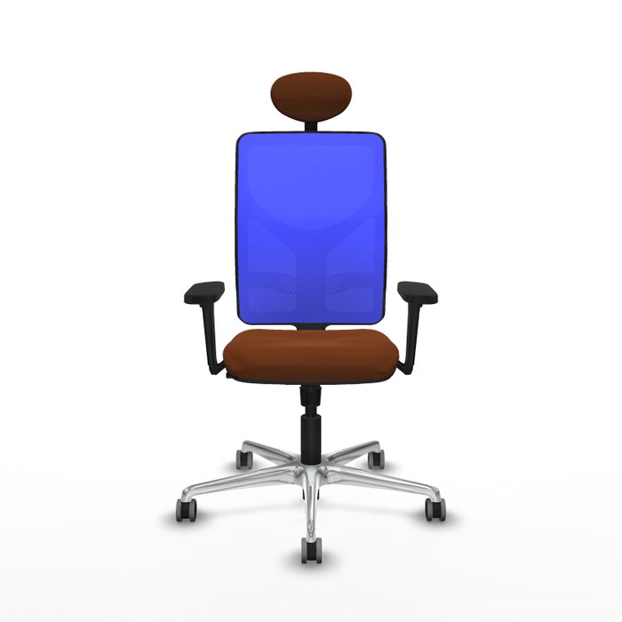 PIQUERAS Y CRESPO Silla de oficina Motilla con mecanismo Sincro, Marrón y Azul PIQUERAS Y CRESPO Silla de oficina Motilla con mecanismo Sincro, Marrón y Azul