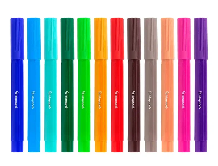 Liderpapel Rotulador Jumbo Caja 12 Unidades Colores Surtidos Punta Gruesa Tinta Lavable