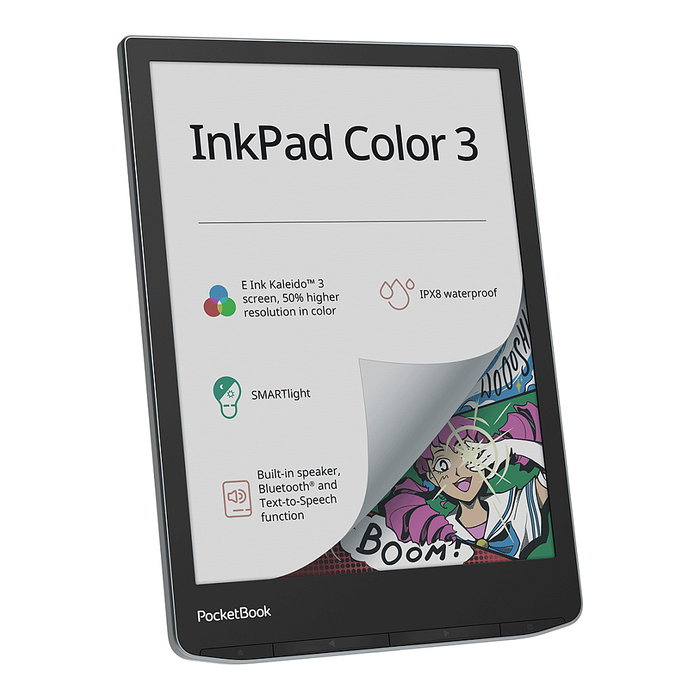 Pocketbook InkPad Color 3 - Stormy Sea, Lector de Ebooks 7.8" E Ink, 32 GB, Gris